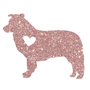 Border Collie (rose gold glitter) thumbnail