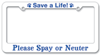 Spay or Neuter License Plate Frame thumbnail
