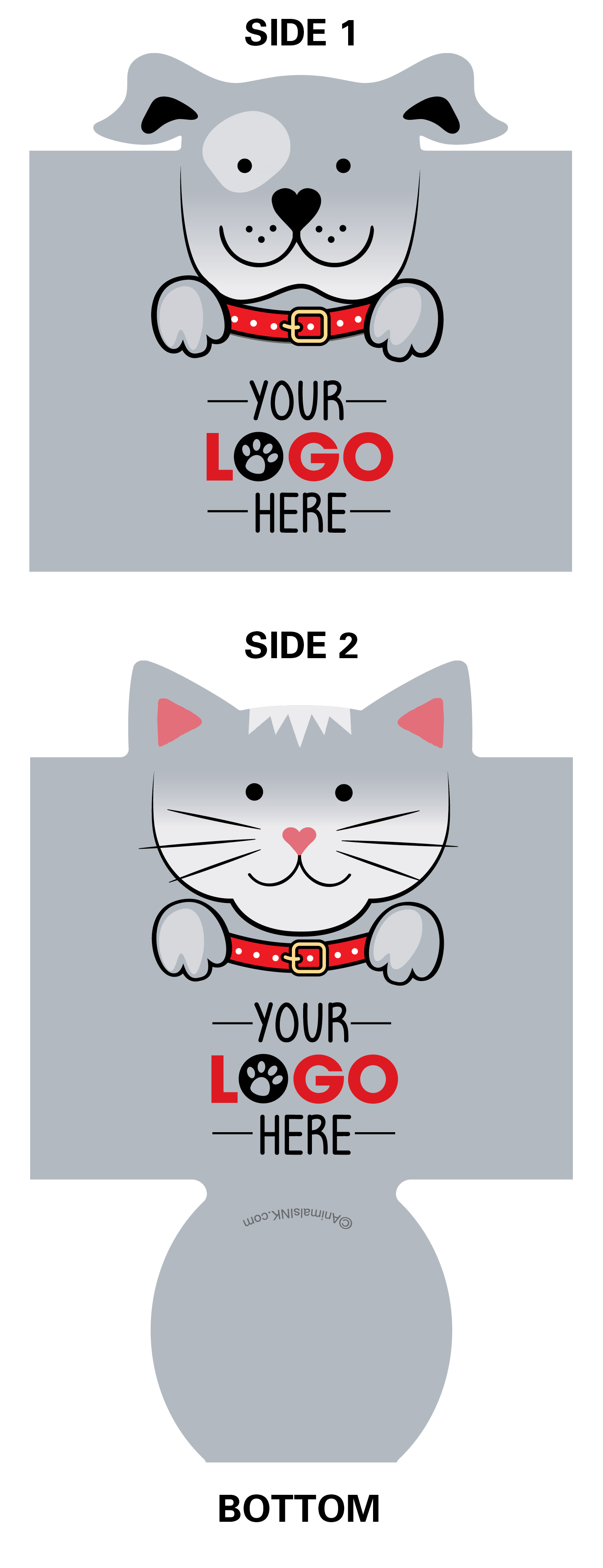 DOG & CAT with Collar - Grey thumbnail