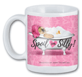Spa Dog in Tub (pink damask) thumbnail