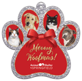 Red Bow & Paw, Silver Glitter thumbnail