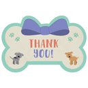 Bone with Bow - pups purple & mint thumbnail