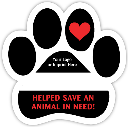 Paw - Black with Red Heart thumbnail