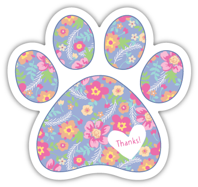 Paw (floral - periwinkle) thumbnail