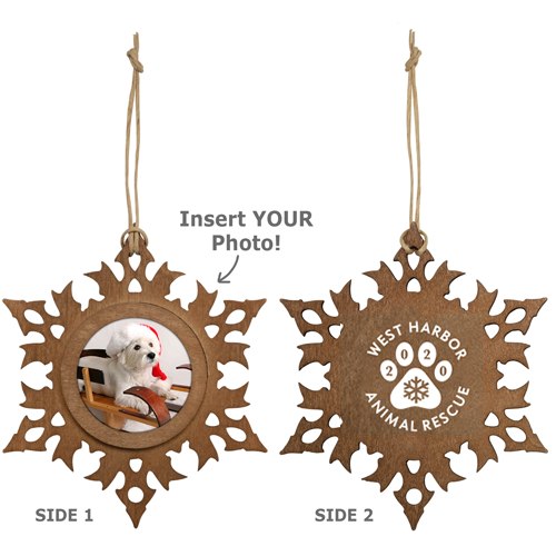 Wood Snowflake Frame Ornament thumbnail