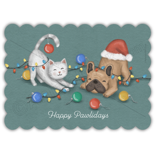 Dog and Cat Playing with Decorations thumbnail