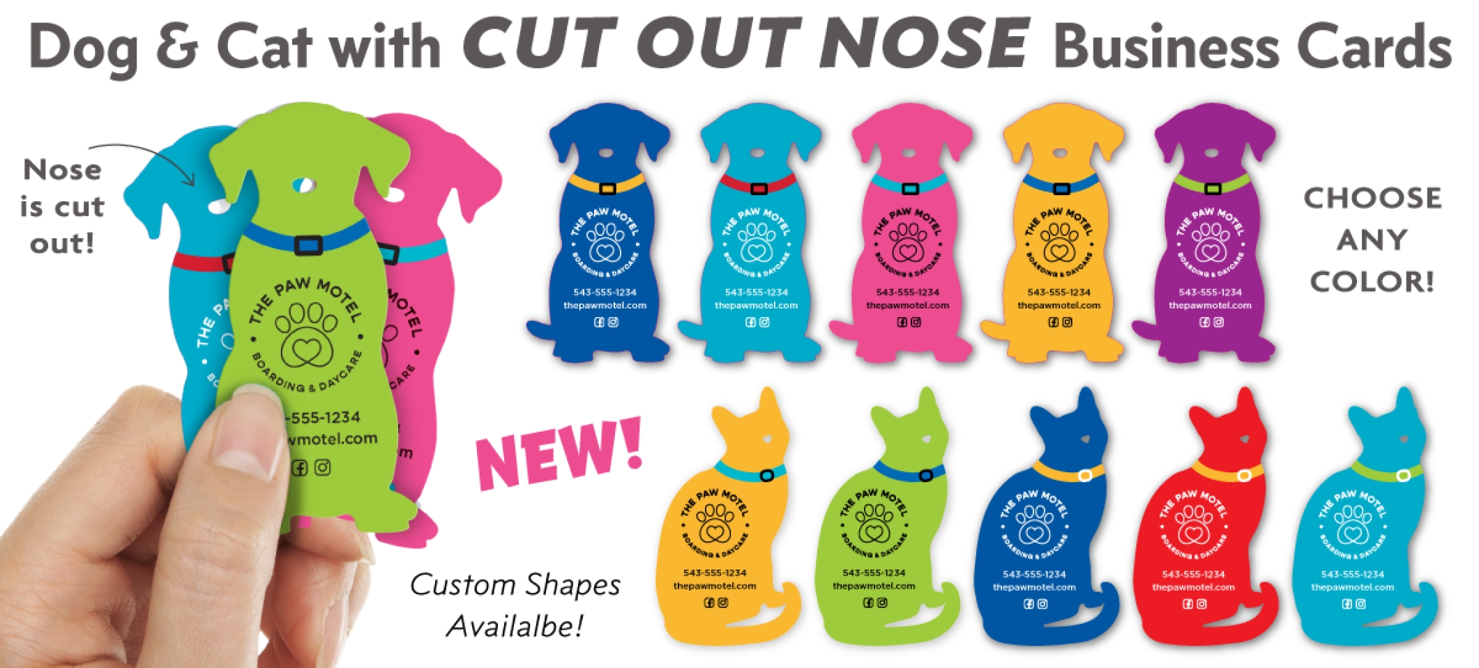 Nose Cut Out silhouette cards